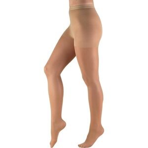 Truform Sheer Compression Pantyhose, Women's Shaping Tights Beige, Petite